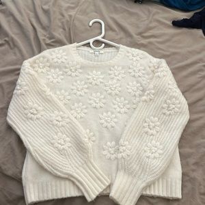 NWOT Splendid White Knit floral sweater!